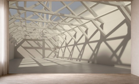 Geometryczny Stelaż 3D – Fototapeta Industrialna do Salonu i Biura na wymiar