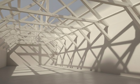 Geometryczny Stelaż 3D – Fototapeta Industrialna do Salonu i Biura na wymiar