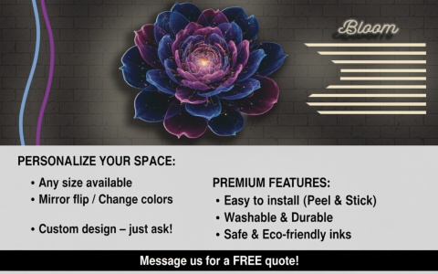 Neonowy Kwiat Bloom – Fototapeta 3D na wymiar