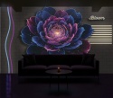 Neonowy Kwiat Bloom – Fototapeta 3D na wymiar
