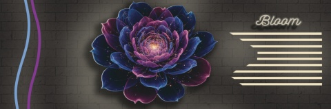 Neonowy Kwiat Bloom – Fototapeta 3D na wymiar