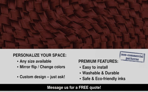 Fototapeta 3D Burgundowa Plecionka Koszykowa - Nowoczesna Tapeta Tekstura Materiału do Salonu i Sypialni