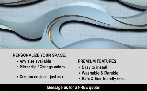 Luksusowa Fototapeta 3D Niebieska z Miedzią, Ekskluzywny Mural Fluid Art, Nowoczesna Dekoracja Ścienna Metallic Flow