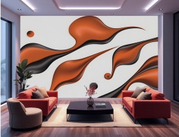 Fototapeta Abstrakcja Ceglane Fale, Mural Modern Liquid Art, Tło o Strukturze Papieru Ryżowego