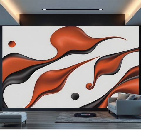 Fototapeta Abstrakcja Ceglane Fale, Mural Modern Liquid Art, Tło o Strukturze Papieru Ryżowego