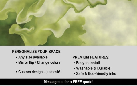 Fototapeta Abstrakcyjny Dym Szałwiowa Zieleń, Mural Ścienny Fluid Art, Dekoracja do Sypialni, Zielona Tapeta na Wymiar