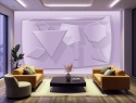 Fototapeta 3D geometryczny mural beżowy abstract – pokój dziecka i nowoczesny salon (Wymiary i kolory na zamówienie spoza listy)