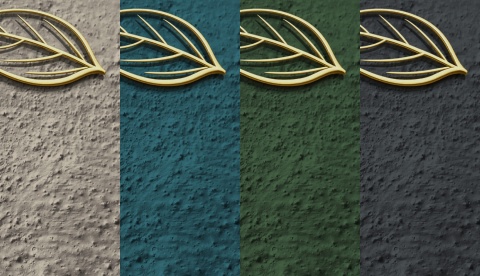 Fototapeta Premium Tekstura Tynku: Złoty Liść - Morski Petrol