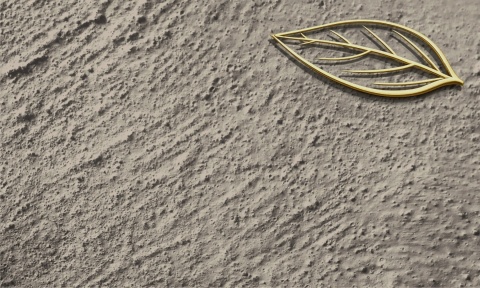 Fototapeta Premium Tekstura Tynku: Złoty Liść - Morski Petrol