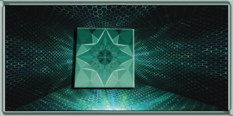 Geometryczny Tunel 3D Szmaragd – Fototapeta do Przedpokoju i Pubu na wymiar