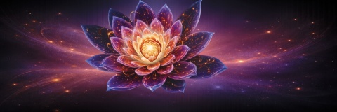 Neonowy Lotos – Fototapeta 3D na wymiar