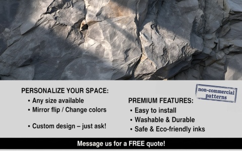 3D Skalna Ściana na Wymiar – Ciemny Mural Antracytowy do Salonu i Biura – Nowoczesna Tapeta Grafitowa Skała Industrialna