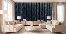 Industrialna fototapeta 3D lamele antracytowe Modern Anthracite, ciemne panele ścienne z efektem tkaniny i głębokim cieniem.