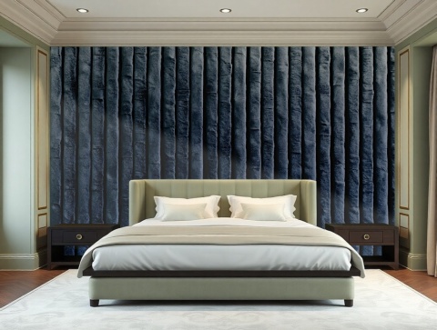 Industrialna fototapeta 3D lamele antracytowe Modern Anthracite, ciemne panele ścienne z efektem tkaniny i głębokim cieniem.