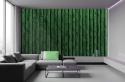 Fototapeta 3D lamele aksamitne w kolorze butelkowej zieleni Forest Green, realistyczny efekt miękkiego velvetu na ścianie.