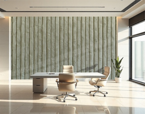 Jasna fototapeta 3D lamele kremowe Soft Cream, minimalistyczna dekoracja ścienna z teksturą jasnego aksamitu.