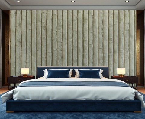 Fototapeta 3D Lamele Aksamitne Soft Cream - Efekt Velvetu - Jasny Krem Panele Ścienne - Mural Premium