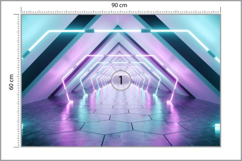 Fototapeta 3D Tunel - Neony