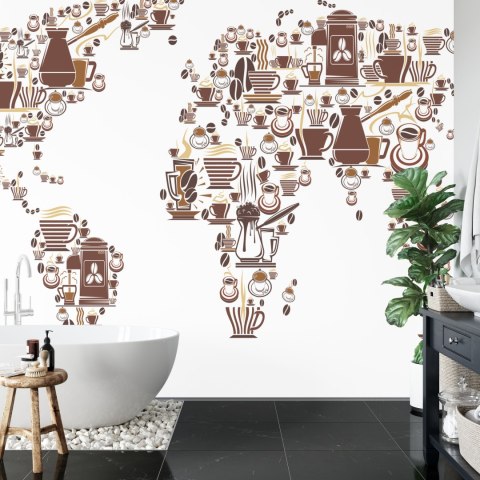 Fototapeta Kawowa Mapa Świata