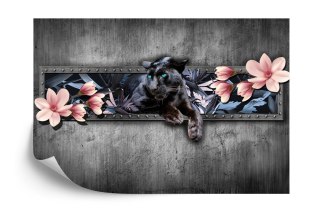 Fototapeta Pantera Z Kwiatami Magnolii