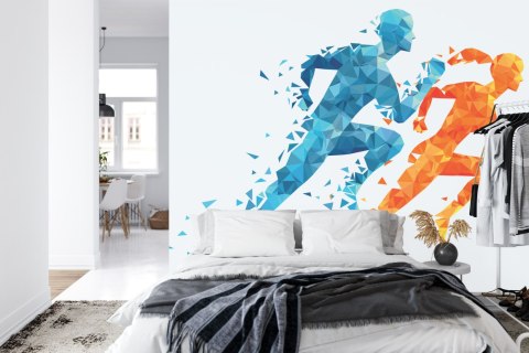 Fototapeta Geometryczni Sportowi Biegacze