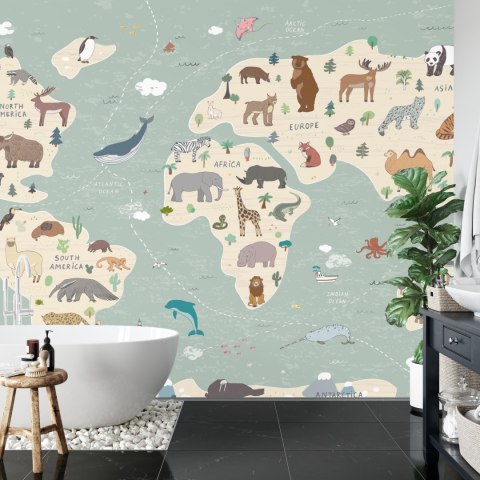 Fototapeta Kolorowa Mapa Świata Dla Dzieci