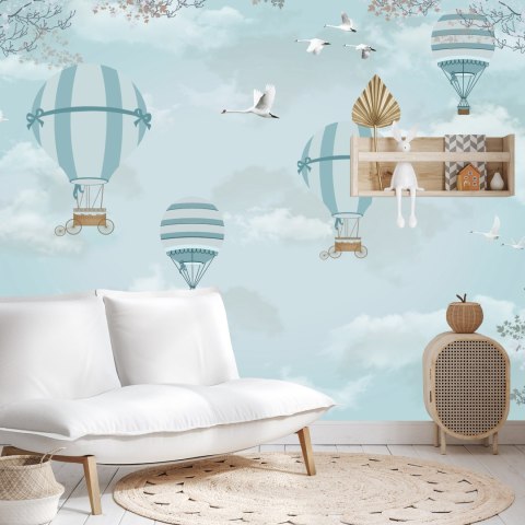 Fototapeta Balony I Samoloty Retro