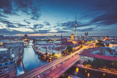 Fototapeta Centrum Berlina Nocą