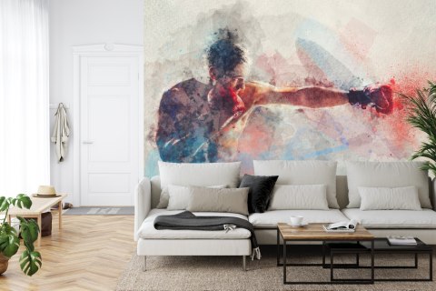 Fototapeta Bokser Malowany Akwarelą