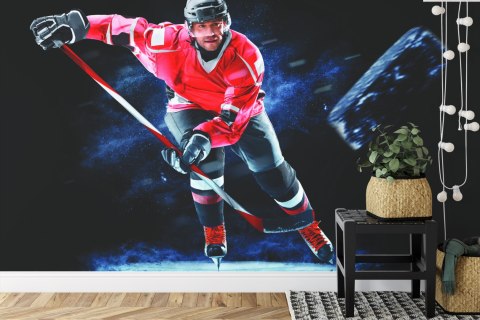 Fototapeta Trenujący Hokeista
