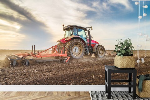 Fototapeta Traktor Pracujący Na Polu