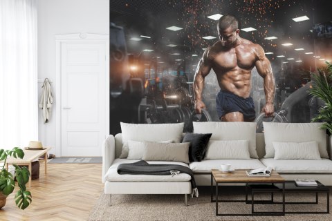 Fototapeta Umięśniony Mężczyzna Na Siłowni