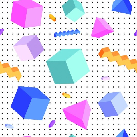 Tapeta Geometryczna 3D, Sześciany, Pokój Dziecięcy Tapeta Geometryczna 3D, Sześciany, Pokój Dziecięcy