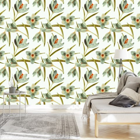 Tapeta Kwiaty Krokus Vintage