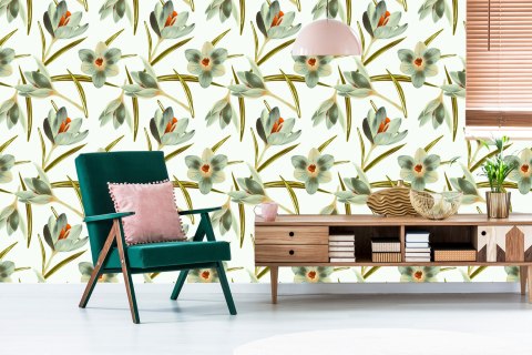 Tapeta Kwiaty Krokus Vintage