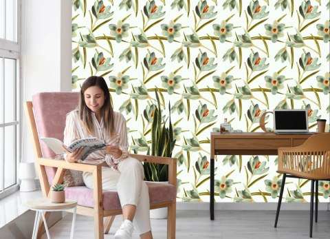 Tapeta Kwiaty Krokus Vintage