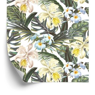 Tapeta Kwiaty Liście Egzotyczne