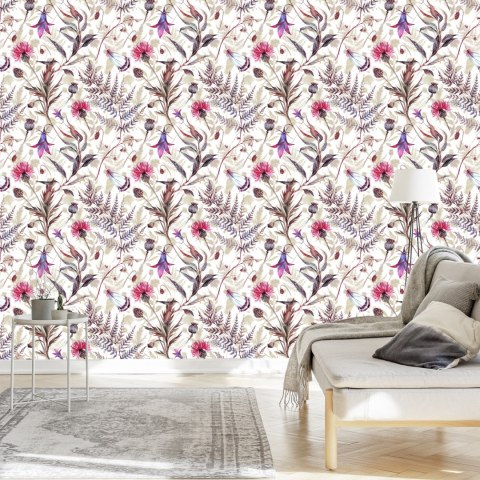 Tapeta Kwiaty Polne Akwarela