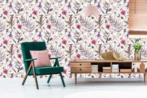 Tapeta Kwiaty Polne Akwarela