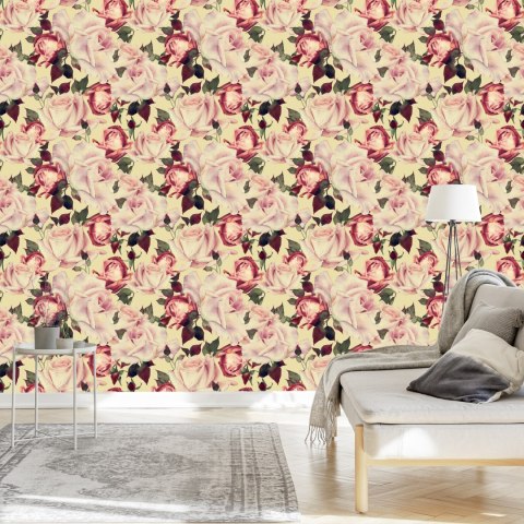 Tapeta Kwiaty Róże W Stylu Vintage Akwarela