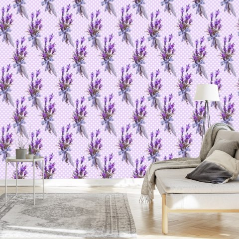 Tapeta Lawenda Z Kropkami W Tle