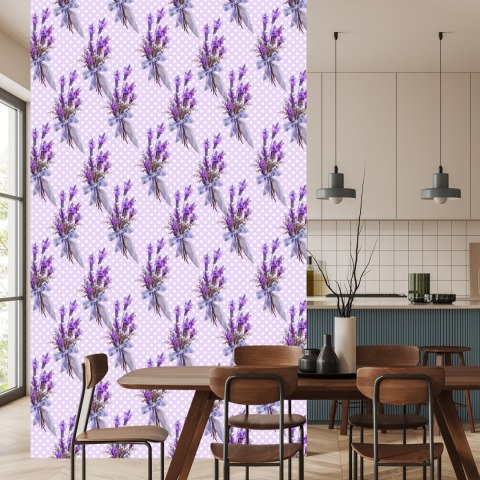 Tapeta Lawenda Z Kropkami W Tle