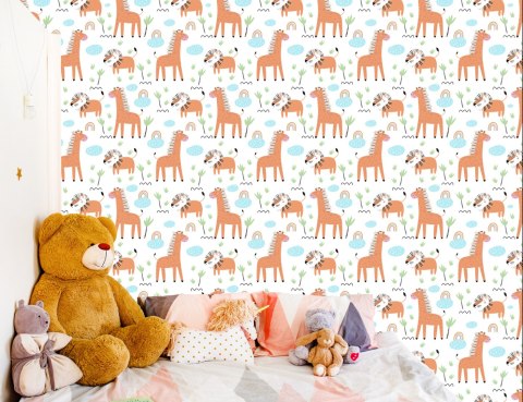 Tapeta Zwierzątka Safari Lwy Tęcza, Pokój Chłopca Tapeta Zwierzątka Safari Lwy Tęcza, Pokój Chłopca