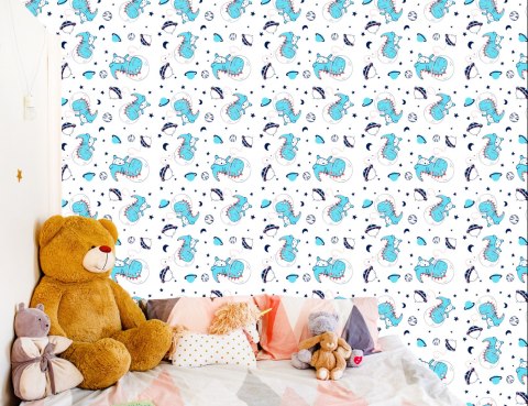 Tapeta Dinozaury Gwiazdy Księżyce, Pokój Dziecięcy Tapeta Dinozaury Gwiazdy Księżyce, Pokój Dziecięcy