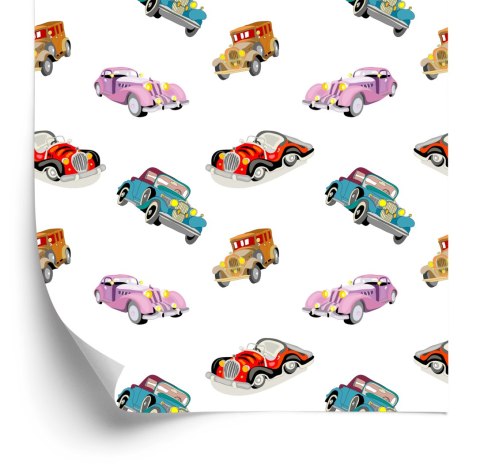 Tapeta Dla Dzieci - Kolorowe Autka Retro