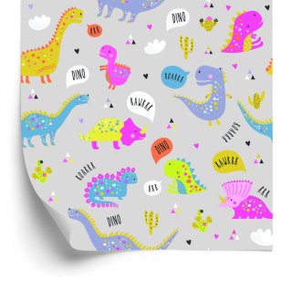 Tapeta Dla Dzieci Kolorowe Dinozaury Kwiaty Natura