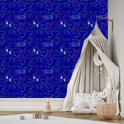 Tapeta Dla Dzieci, Kolorowe Dinozaury, Zwierzęta