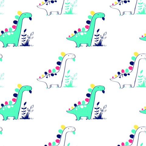 Tapeta Do Pokoju Dziecka, Dinozaury Rośliny Liście Tapeta Do Pokoju Dziecka, Dinozaury Rośliny Liście