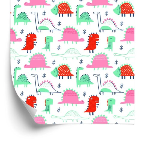 Tapeta Do Pokoju Dziecka Kolorowe Dinozaury Liście Tapeta Do Pokoju Dziecka Kolorowe Dinozaury Liście