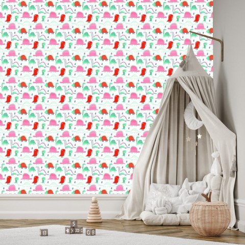 Tapeta Do Pokoju Dziecka Kolorowe Dinozaury Liście Tapeta Do Pokoju Dziecka Kolorowe Dinozaury Liście